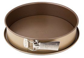Zenker 7351 Springform &quot;Mojave Gold&quot; With Flat Base, Gold/Mahagony, 11.02&quot;