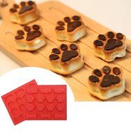 AS fish bones and Dog Paw and Bone Mold - For Baking Paws and Bones - Silicone 2pcs N2
