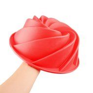 Ckeyin 9 Inch Rose Shaped Cake Pan Silicone Mold Cake Bakeware Baking Tool N12