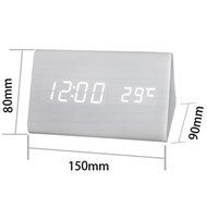 SILILUN Wooden Triangle LED Digital Sound Control Alarm Clock 15x9x8cm Battery/DC powered