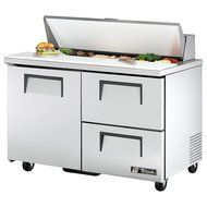 True TSSU-48-12D-2 Sandwich/Salad Unit - Self Contained - 48 Inch - 2 Section wi