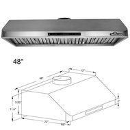 Docooler THOR KITCHEN Stainless Steel Under Cabinet Range Hood 900 CFM Kitchen Ventilator Baffle Filter 30in/36in... N9