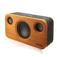 ARCHEER 25W Bluetooth Speakers with Super Bass, Charging Port Upgraded, Bamboo Wood Home Speaker with Subwoofer N3