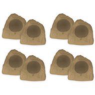 Theater Solutions 8R8S Outdoor Sandstone 8" Rock 8 Speaker Set for Deck Pool Spa Yard Garden