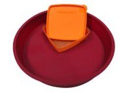 1 Piece Silicone Round Cake Pan for Colour Red Wine or Red + Free Tupperware Square A-way 250ml