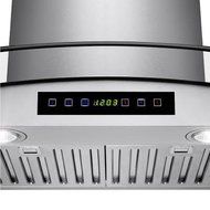 30 in. Convertible Wall Mount Range Hood in Stainless Steel with Tempered Glass, Touch Control and Carbon Filters N6