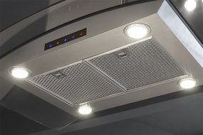 Kitchen Bath Collection ISL75A-LED Stainless Steel Island-Mounted Kitchen Range Hood with Arched Tempered Glass... N8