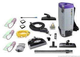 Loaded ProTeam Super Coach Pro 10 QT Commercial Backpack Vacuum Cleaner With Power head N3