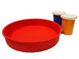 1 Silicone Round Cake Pan - Color Red or Red Wine + Free Tupperware Bell Tumbler 2 Pcs