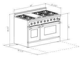 48" Dual Fuel Range 6 Burner With Double Oven and Griddle N3