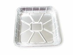Disposable Aluminum 7-7/8&quot; x 7-7/8&quot; Square Cake Pan with Clear Plastic Lid #1155P (100) N3