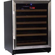Chateau CW542 220V SE 46 Bottle LED Display Glass Wine Cooler Refrigerator, Black