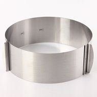 6-12&quot; Adjustable Stainless Steel Mousse Cake Ring Baking Mold 2Handle Layered N6