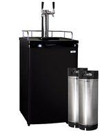Kegco Full-Size Homebrew Kegerator Dual Faucet Ball Lock Keg Dispenser Black N16