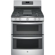 GE JGB860SEJSS 30" Stainless Steel Gas Sealed Burner Double Oven Range - Convection