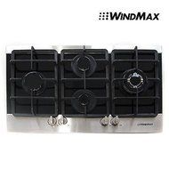 Windmax 35" 4 Burners Kitchen LPG/NG Glass Built-in Oven Gas Hob Cooktops Gas Cooktop Cooker N3