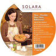 Solara Cake Pan - Silicone 9 inch Round Cake Mold - Flexible Non-Stick Bakeware with Removable Metal Frame N8
