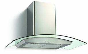 Ancona Rounded Glass with Stainless Steel 450 CFM Wall Mount Range Hood, 30-Inch