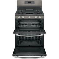 GE JGB860EEJES 30" Slate Gas Sealed Burner Double Oven Range - Convection N3