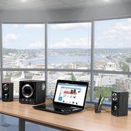 Frisby FS-2500BT Home Audio Bluetooth Wireless Stereo 2.1 Channel Subwoofer Speaker System for PC Laptop Tablet... N6