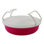 Microwave Oven Stratified Heater Double Layer Heating Plates - Rosy &amp; White N6