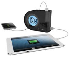 iHome All in One Compact Bluetooth Wireless Dual Alarm Clock with Large Easy to Read Backlit LCD Display