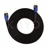 KAYO Hi-Speed FLAT HDMI1.4 Cable 25 FT/ SOFT PVC Sleeve/ Supports Ethernet,3D,4K &amp; Audio Return, Bonus CABLE Tie N2