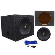 Kicker 40CWS154 CompS 15" 1200 Watt 2-Ohm Car Subwoofer+Sealed Sub Enclosure Box