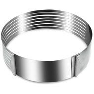 Findmecatalog Cade Adjustable Stainless Steel Mousse Mould Layer Cake Slicer Kit Silver Color N2