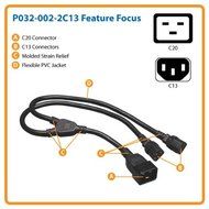 Tripp Lite Heavy-Duty Power Splitter Y Cable 15A, 14AWG (IEC-320-C20 to 2x IEC-320-C13) 2-ft.(P032-002-2C13)