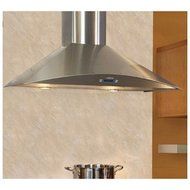 ELICA EFG630SM Wall Mount Chimney Hood with 600 CFM Internal Blower, 4 Blower Speeds, Halogen Lamps, Electronic...