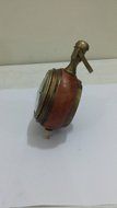 NAUTICAL MARITIME ~ BRASS CLOCK WITH RED LEATHER DESKTOP ~ SMALL TABLE CLOCK ~ WORKING CLOCK N3