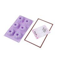 Silikomart 6 Cavity Cake Mold, Lilac N2