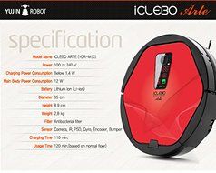 iClebo Arte YCR-M05-50 Floor Mapping Smart Robotic Robot Vacuum Cleaning Cleaner for Home / Office (Color Red) N2
