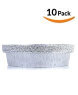 DOBI Round Pans - 9&quot; Disposable Aluminum Foil Pans, Standard Size Cake Tins - 9 X 1.75 Inches Pack of 10. Favorite... N4