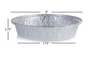 DOBI Round Pans - 9&quot; Disposable Aluminum Foil Pans, Standard Size Cake Tins - 9 X 1.75 Inches Pack of 10. Favorite... N5