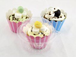 50 PCS Large Premium Plastic Individual Cupcake Pods w/ Dome Lid N3