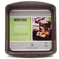 casaWare Ceramic Coated NonStick 9-Inch Square Pan, Brown Granite N2