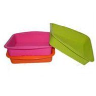 1ea Alekoo 9.6&ldquo; / 24.5cm Non-stick Round Silicone Cake Mold Pan, Pizza pan with ears (Square) N8
