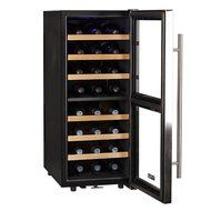 Koldfront 24 Bottle Free Standing Dual Zone Wine Cooler - Black and Stainless Steel N6
