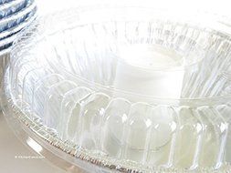 D &amp; W Disposable Aluminum Angel Food Pans w/ Clear Dome Lids. Combo Pack of 100 N2