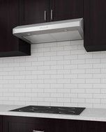 Ancona AN-1228 Slim SP2 Twin Motor 5" High 425 CFM 4-Speeds Under Cabinet Range Hood, 30", Stainless Steel N5