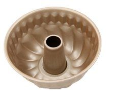 4 inch Savarin (Rum Baba) Cake Mould Champagne Gold Non-stick Convex Cylindrical Mold Pan (1, Bundt Pan) N11