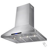 AKDY&reg; 48" Wall Mount Dual Motor Stainless Steel Touch Control Halogen Light Lamp Kitchen Cooking Fan Powerful... N2