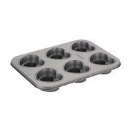 Cake Boss Novelty Nonstick Bakeware 6-Cup Round Cakelette Pan, Gray N11