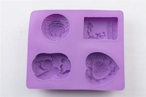 4 Cavity Lovely Handmade DIY Soap Mold Angel Rose Heart for Wedding Party etc N5