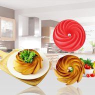 Ckeyin 9 Inch Rose Shaped Cake Pan Silicone Mold Cake Bakeware Baking Tool N19