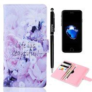 iPhone 7 Case,iPhone 6S Case,iPhone 6 Case (4.7") - Flip Folio Wallet Stand Case Insert Plug-in Design PU Leather... N59