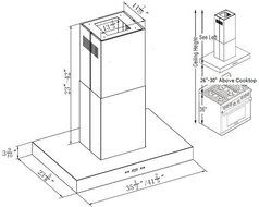 XtremeAir PX04-I36 Island Mount Range Hood with 900 CFM Swing-able Flat Filters, 36" N6