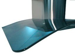 Range Hood Wall Mount Curved Blue Glass Stainless Steel KA-148-40" NT AIR. Made in Italy. N2